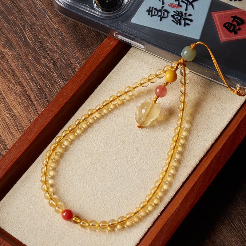 Amulet citrine Phone Pendant - Women's Wrist Phone Chain Strap, Pretty Mobile Decor Accessory gifts for mom sister