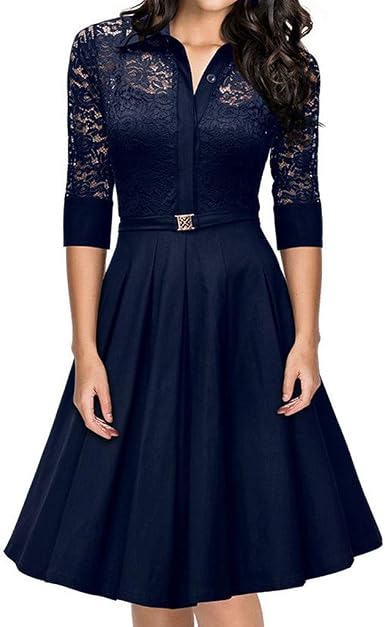 SoeHir Women Fashion Lace Dresses Long 