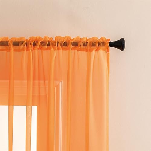 Miniatura 2 de GYROHOME Cortina básica de gasa transparente con bolsillo para barra, filtro de luz solar que protege la privacidad, poliéster transparente para