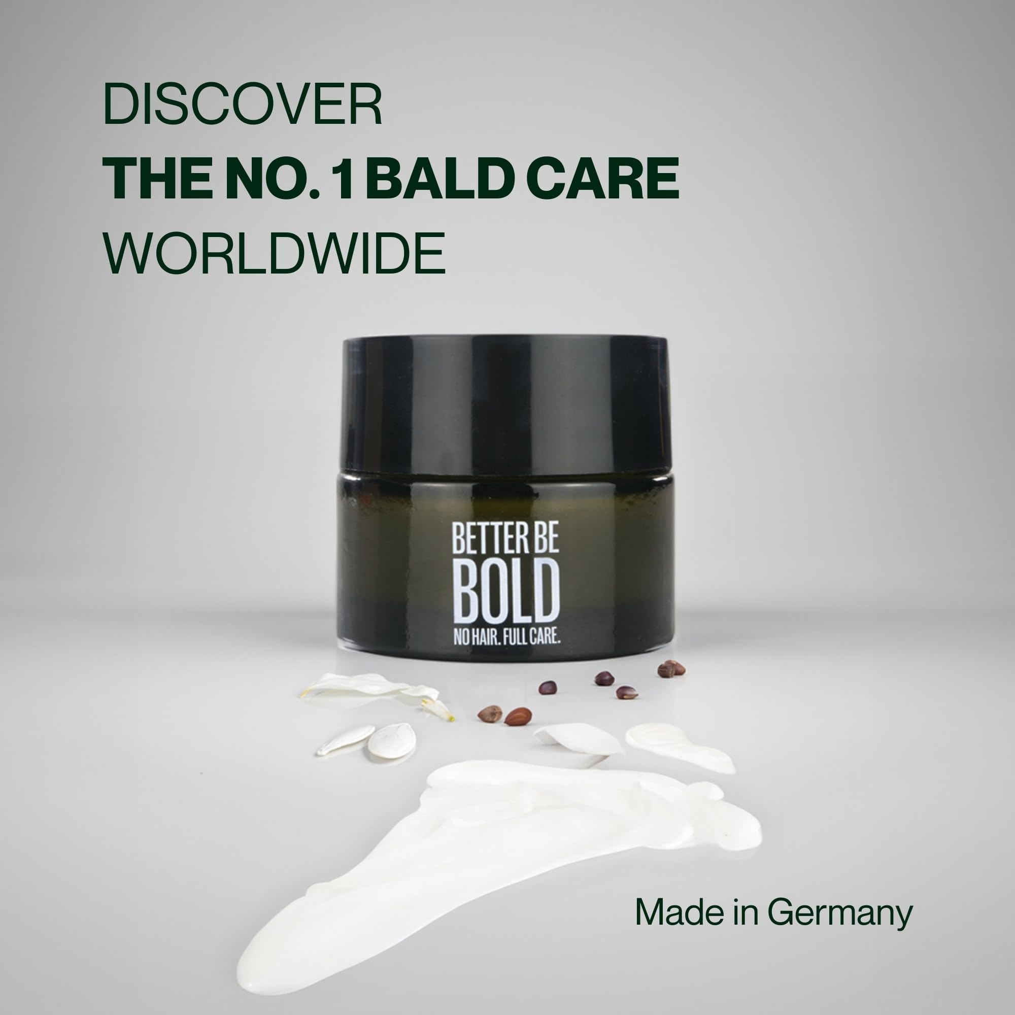 BETTER BE BOLD Crema mate cuero cabelludo rapado 50 ml I Efecto mate natural I Hidratación ligera aloe vera I Reduce brillo I piel sensible I cuidado cabeza calva hombre vegano