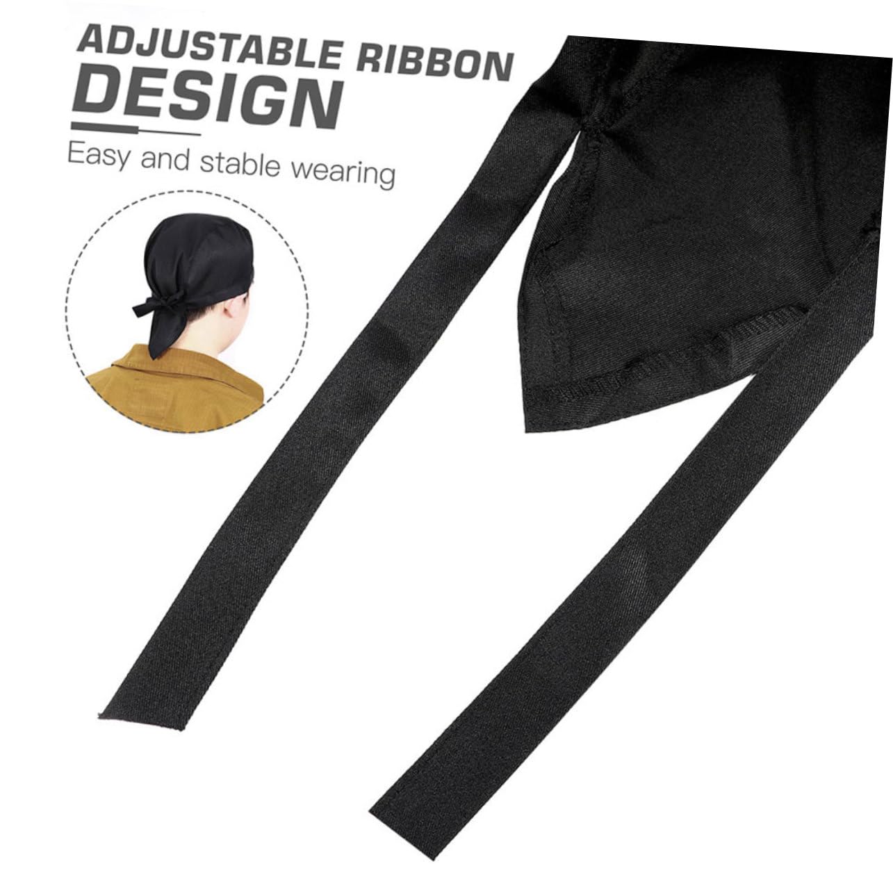 Gorro de Chef de Cocina Negro 10 Piezas de Algodón