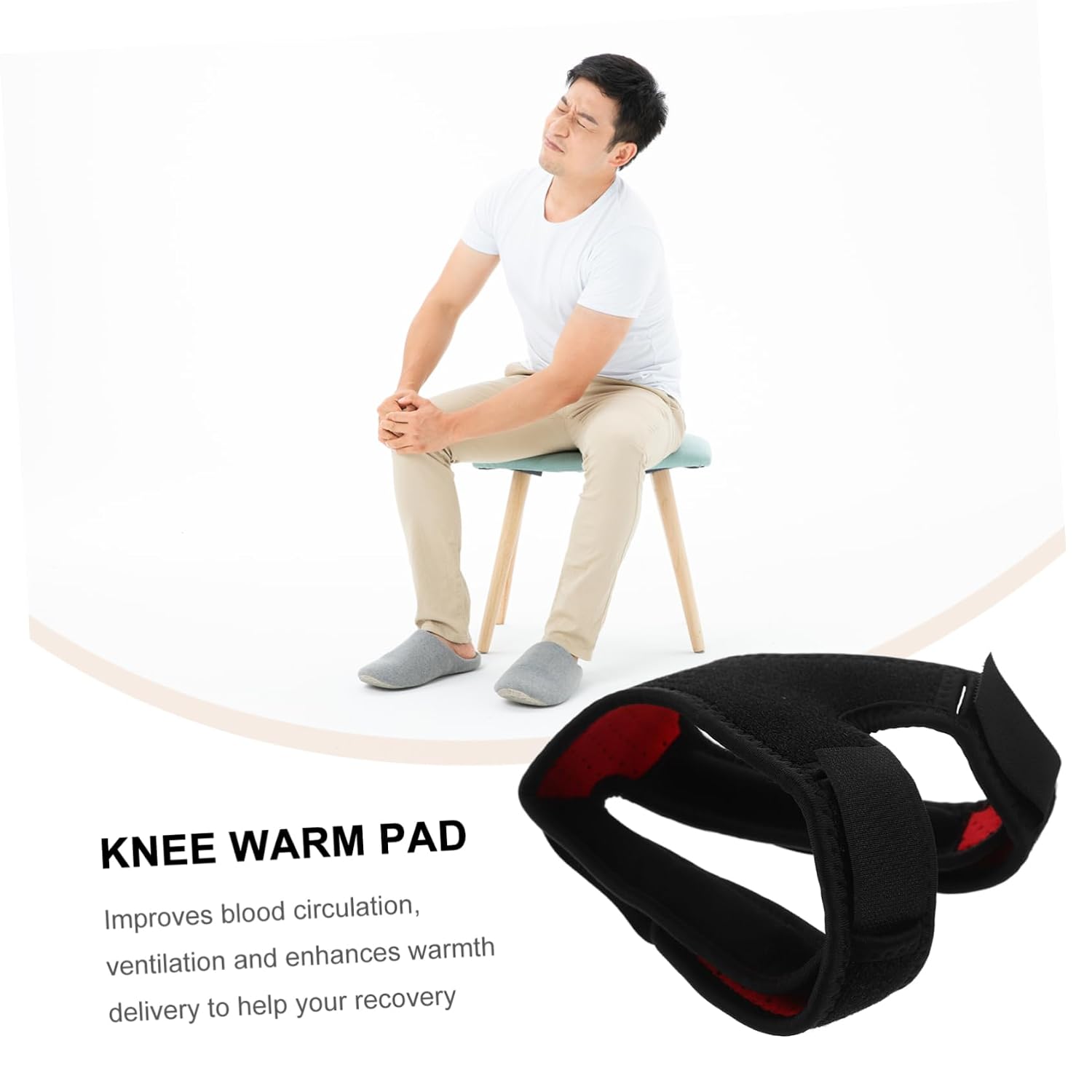 HEALLILY 3pcs Knee Brace Compression Patella Strap for Sports Adjustable for Pain Relief Breathable Winter Wrestling Knee Pads