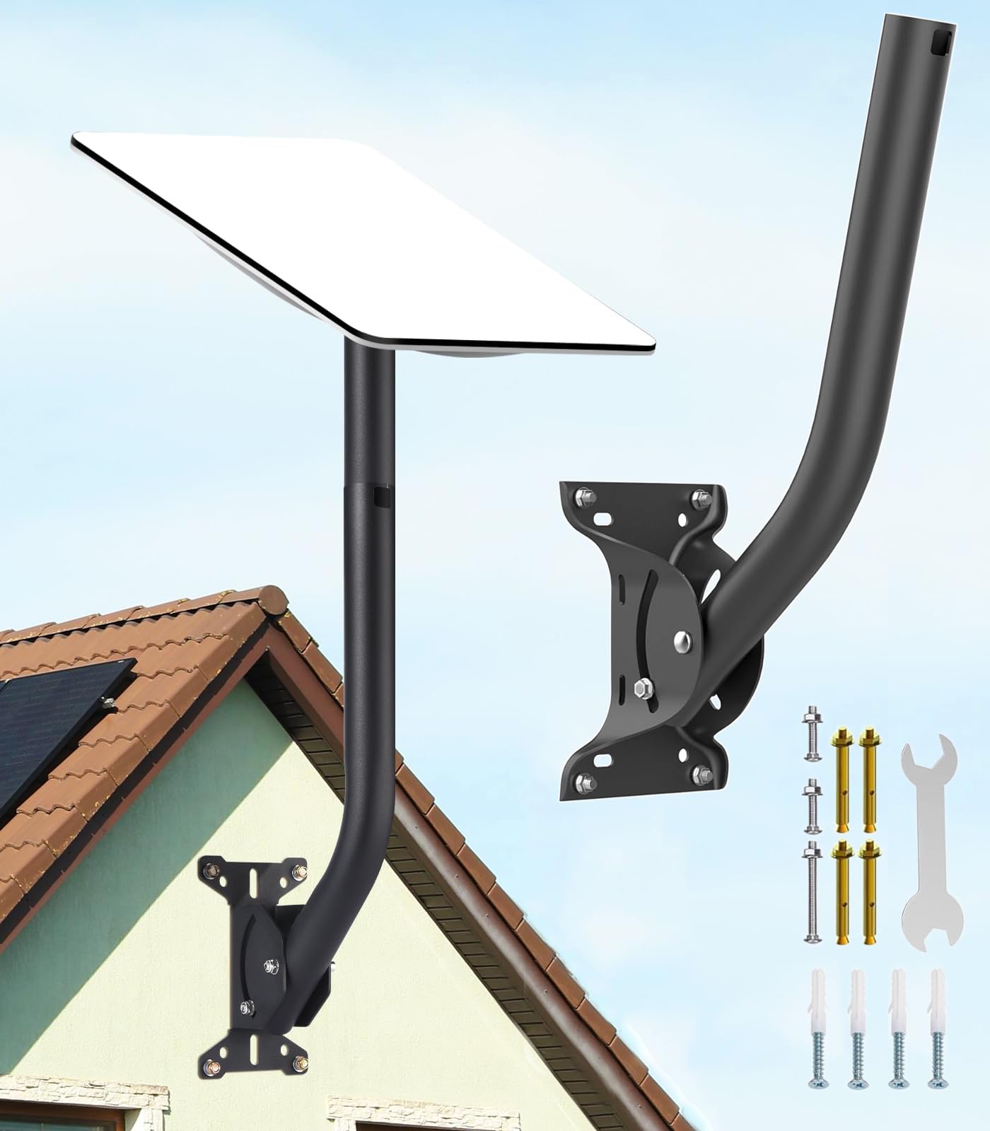 Starlink Gen 2 Wall Mount Adjustable Angle Long J Pole Roof Mount