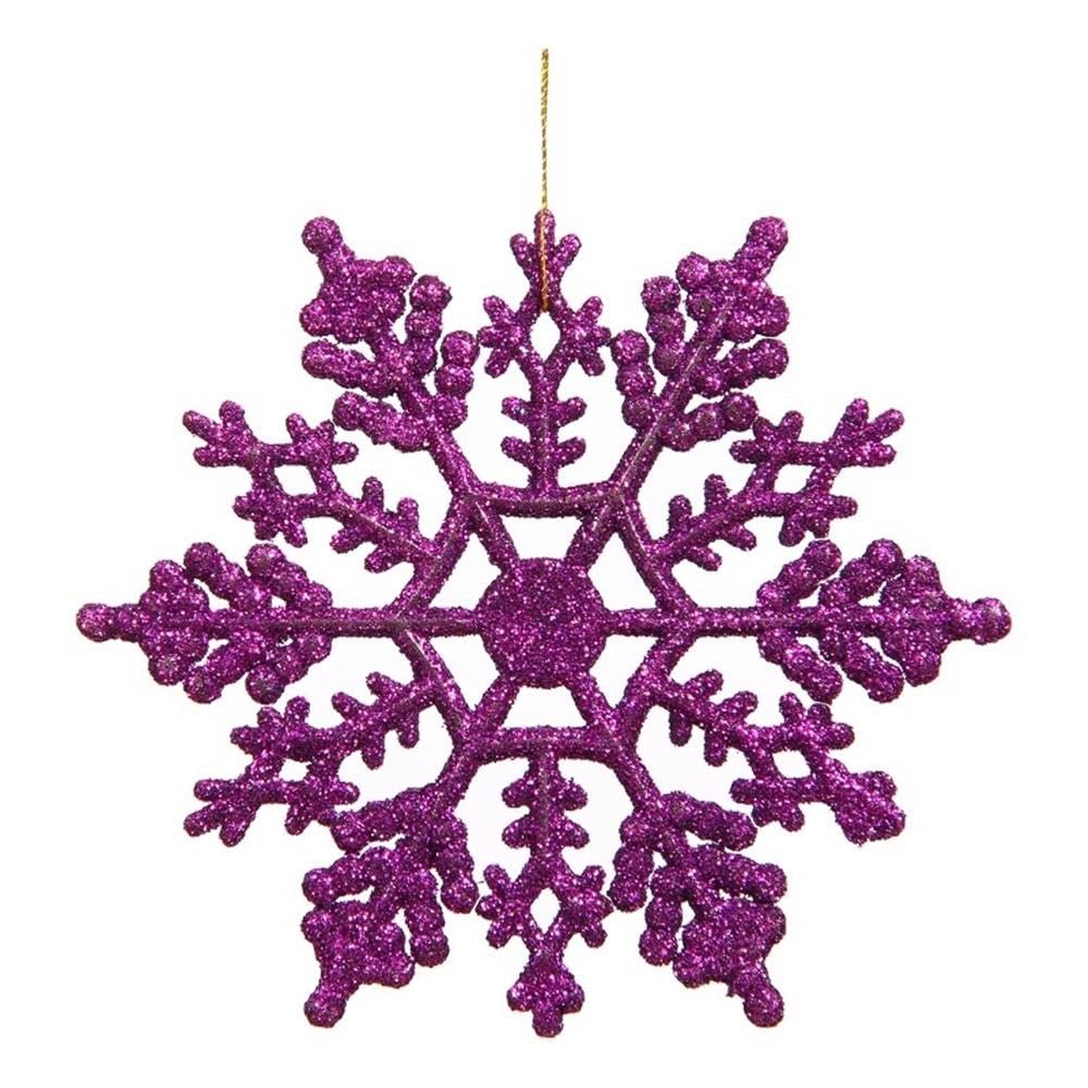 Vickerman Violet Paillettes Flocon de Neige avec 24 par boîte en PVC, 10,2 cm
