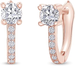 Huggie Hoop Earrings for Women 0.55 CT Round Moissanite