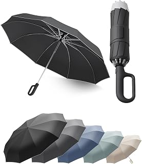 Windproof Reverse Folding Travel Umbrella for Rain, Compact