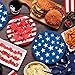 4th of July American Flag Patriotic Party Supplies Disposable Paper Plates Napkins Cocktail Napkins Cups Tablecloth and Banner for Election Day 4th of July Independence Day Decorations, Serve 25
