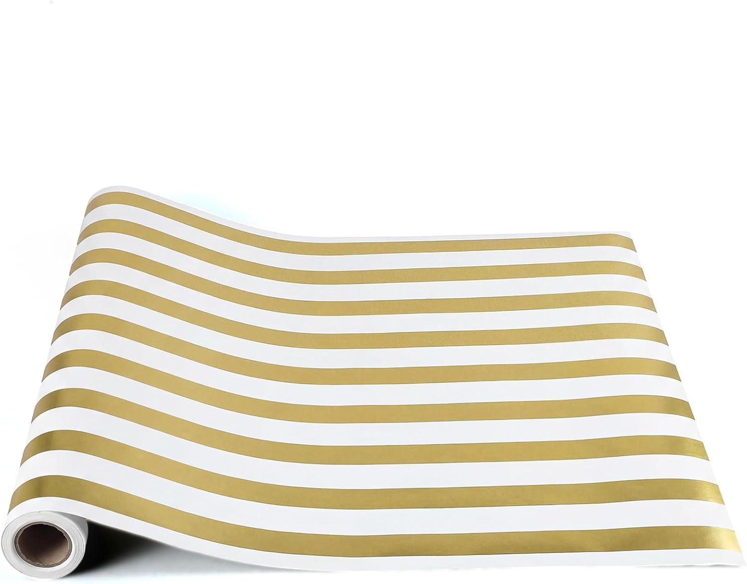 AmazingSpark Light Blue Striped Table Runner Roll - Disposable Paper Cabana Striped Table Runner for Birthday Wedding Carnival Christmas Party Kitchen Dining Tabletop Decoration(25' Long X 16" Wide)