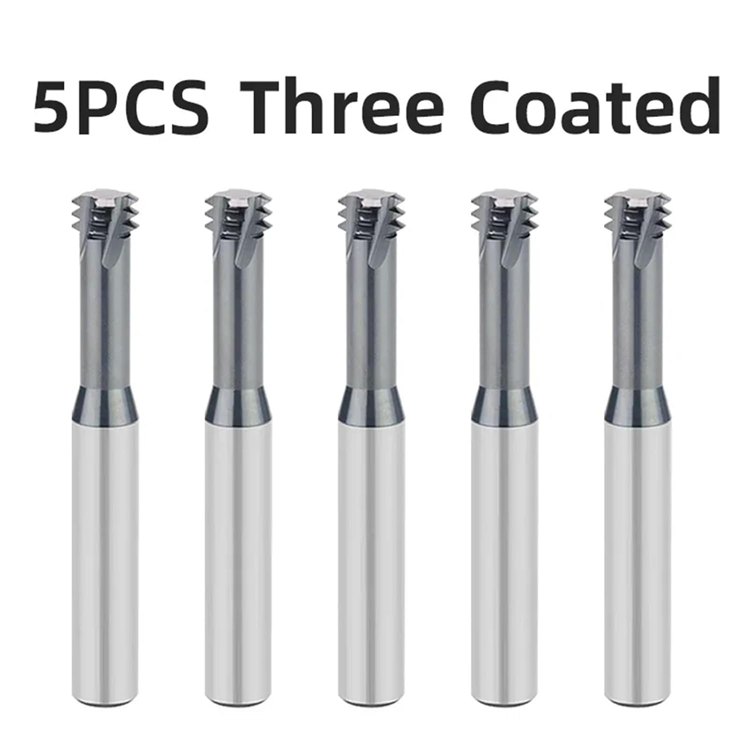 Carbide Threading Milling Cutter Single Tooth Three Teeth Full Thread CNC Cutters Hard Alloy Coating Threaded End Mills 5Pcs(M20x2.5)