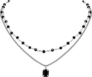 Sacina Gothic Crystal Choker Necklace, Layered Bead Necklace, Black Choker, Gothic Choker, Goth Choker, Christmas Jewelry ...