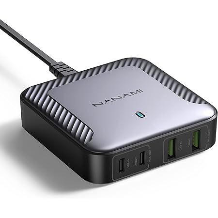 NANAMI 100W USB C Ladegerät Mehrfach - 4-Port Desktop Charger GaN USB C Netzteil PD Ladegerät mit PPS kompatibel mit MacBook Pro/Air, Surface Pro, iPad Pro, iPhone 14 Pro, Galaxy S23, S22,Switch usw.