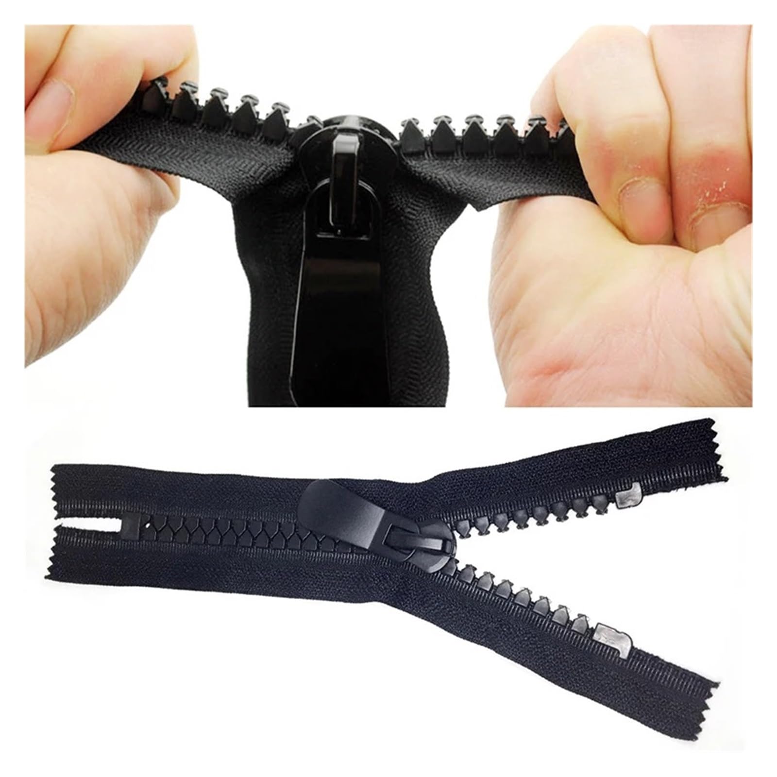 Cerniere, Cerniera di Ricambio Two Way Zip，Zip for Jacket，Heavy Duty Zip，Two Way Zip， Zip ，Clothing Zippers ，for Sewing Jacket Black Sleeping Bag Tent Accessories Zipper 70-100cm(B,100cm)