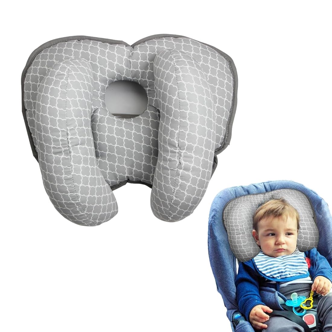 Almohada para la cabeza del bebé, almohada cervical 2 en 1, almohada cervical para bebé, almohada de viaje para apoyar la cabeza en el cochecito