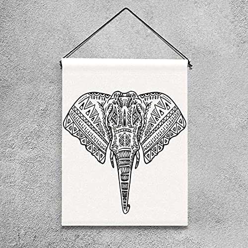 Drapeau éléphant blanc 30x45 cm en polyester pongé double face décor extérieur - 4