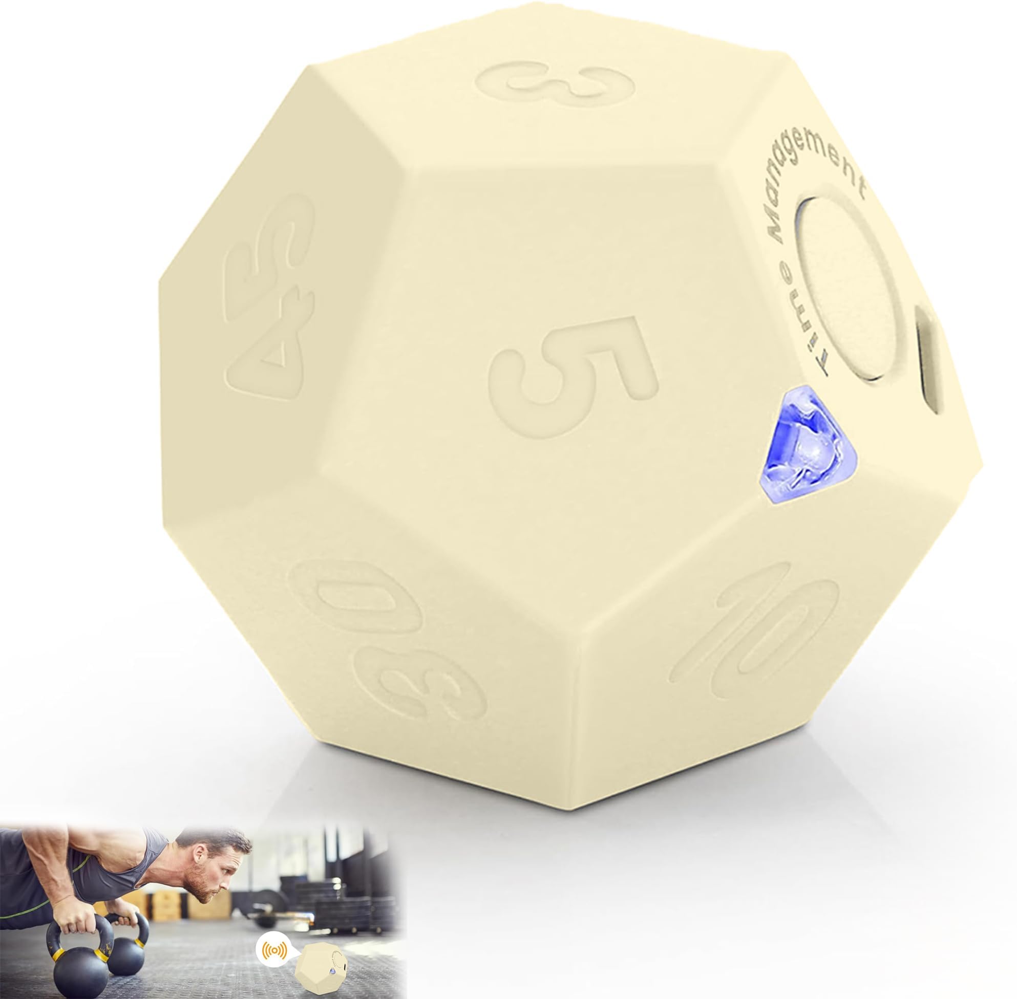 AVEDIA Mini Smart Pomodoro Timer Productivity & Time Management Tool for Study, Work & ADHD, Rechargeable Cube Clock with Sound, Light & Vibrate Alarm, Rotating Stopwatch for Desk, Office & Kitchen