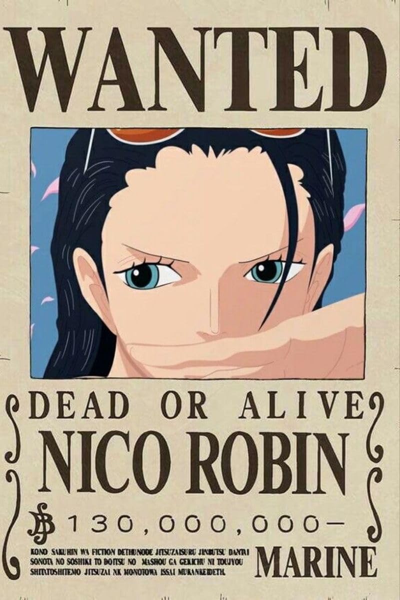 Wanted Robin Nico Robin Wanted Poster One Piece Nico Robin Full Wanted Poster Anime