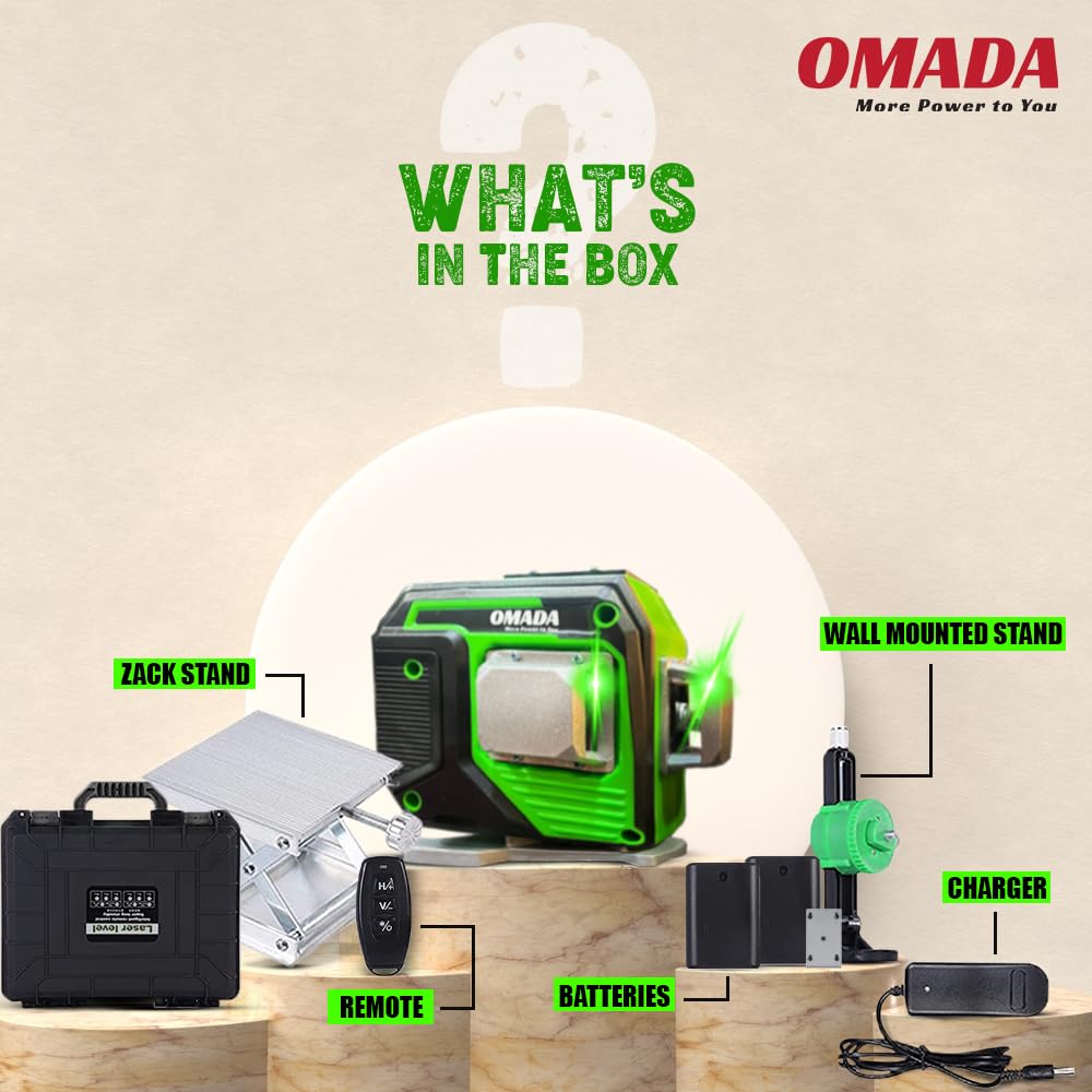 Omada 12-Line Laser Level - Green Self-Leveling -5