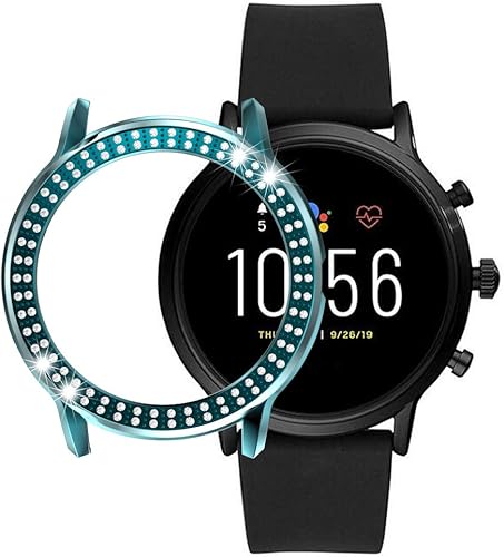 Miniatura 10 de Compatible con Fossil Gen 5 Carlyle - Carcasa protectora rígida para reloj Fossil Gen5 Carlyle con diamantes de cristal brillante, marco duro