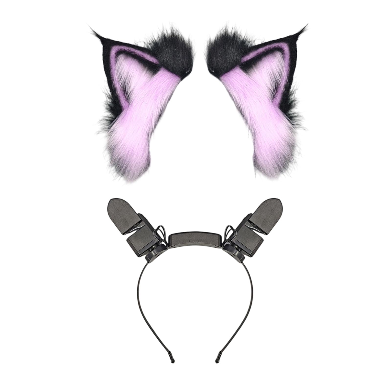 COSPLAY - Diadema de orejas de gatito con orejas de animal, gatito peludo, carnaval, fiesta, animado, disfraz de fiesta peluda, diadema suave y móvil
