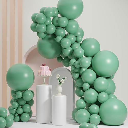 Miniatura 14 de Globos verdes de diferentes tamaños, globos verdes SCMDOTI Teender de 18, 12, 10, 5 pulgadas, arco de guirnalda de globos verdes para fiesta Verde