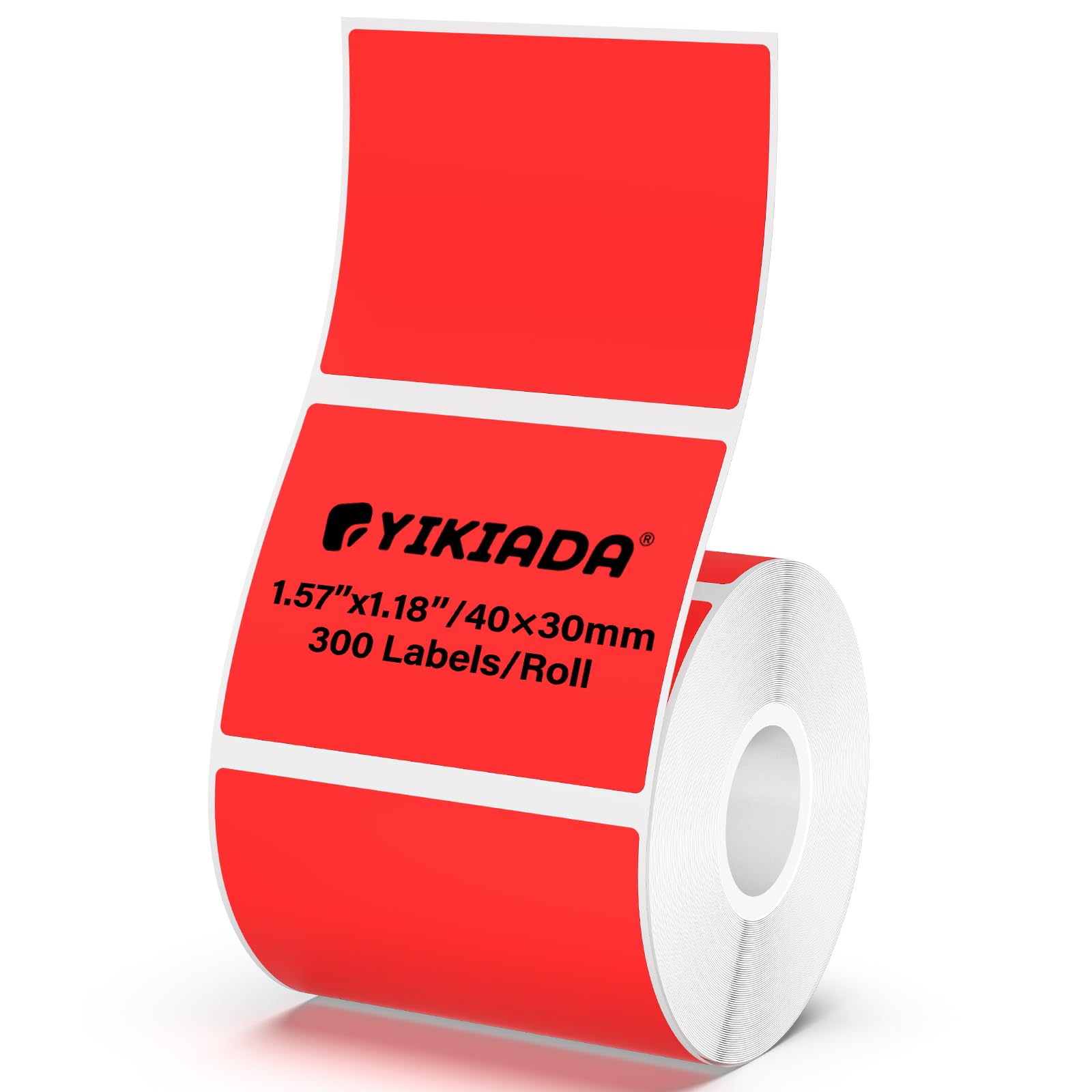 YIKIADA Red Thermal Labels 1.57 × 1.18 Inch Vinyl Waterproof Stickers Self-Adhesive Address Decals Compatible with M110/M220 300 PCS