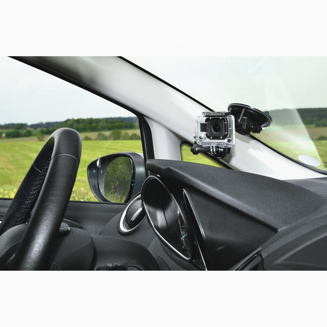 Hama Uchwyt z przyssawką z głowicą kulową 3D do kamery GoPro i aparatów cyfrowych z gwintem 1/4" (materiał syntetyczny, śr. przyssawki 90mm) czarny