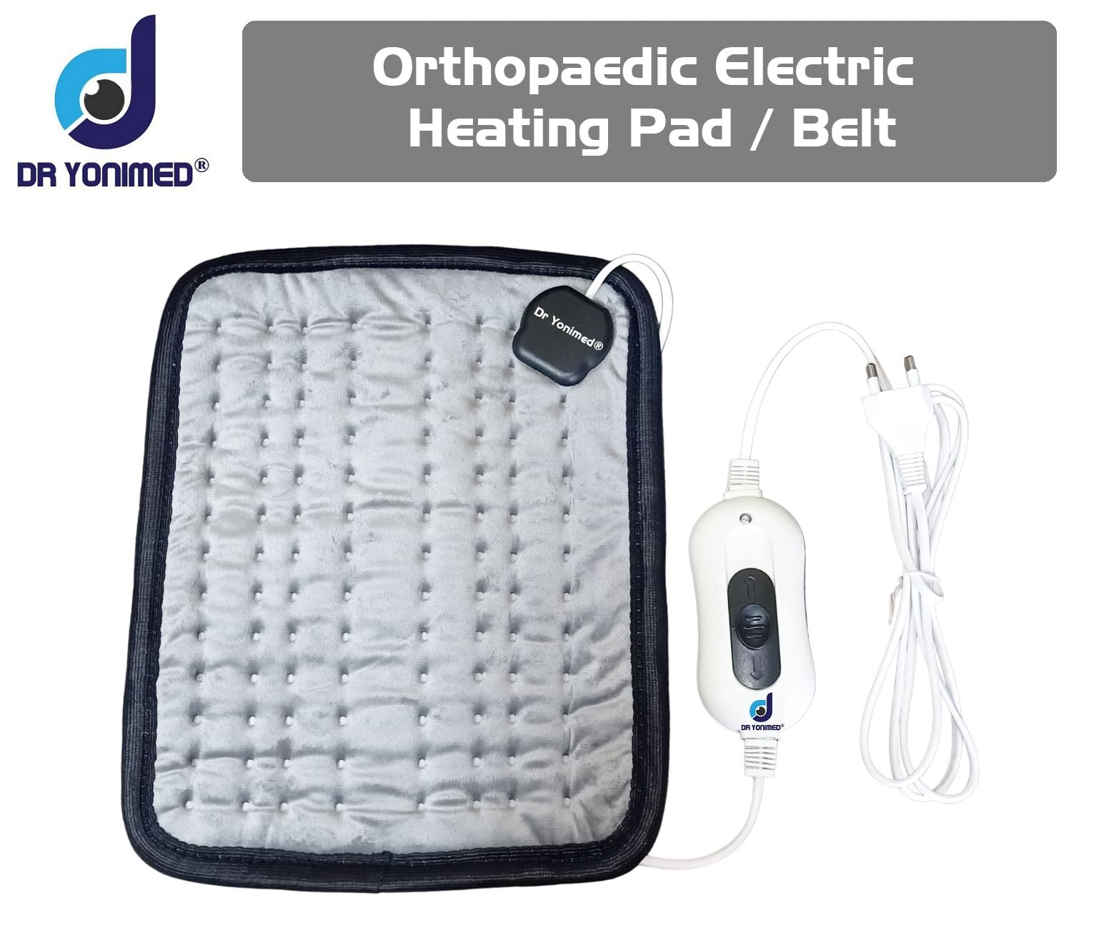 Dr Yonimed Electric Heating Pad For Lower Back Pain Electric Heating Belt With 3 Levels Temperature Controller For Pain Relief of Joints, Muscle, Legs, Shoulder, Knee, Neck etc. Color: Grey 2