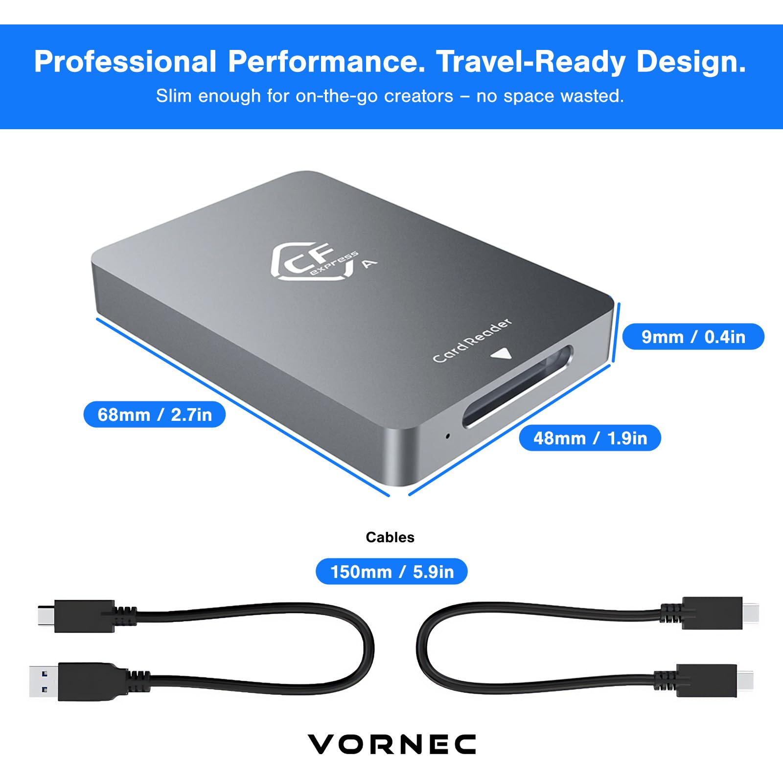 CFexpress Typ A Kartenleser, 10Gbps Typ A CFexpress Kartenleser Adapter USB C auf USB C/USB A Speicherkartenleser mit USB 3.1 Gen2 Übertragungsgeschwindigkeit, kompatibel mit Windows/Mac/Linux