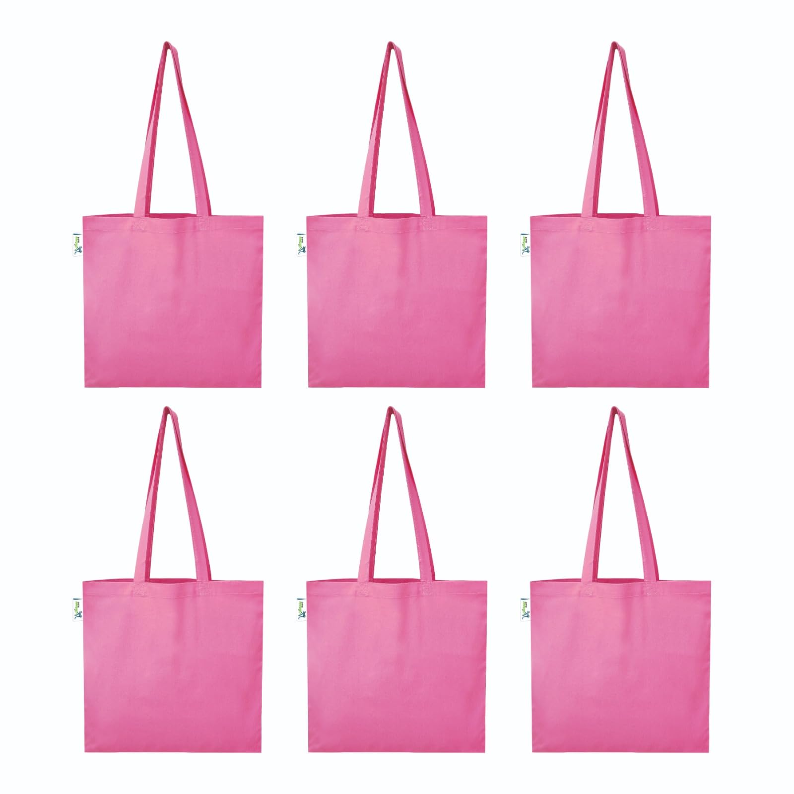 VantageKart Pink Cotton Tote Bags – Eco-Friendly Tote Bags for Artists, Schools, DIY Printing, Embroidery, Shopping, Travel, Workshops & Bulk Gifts