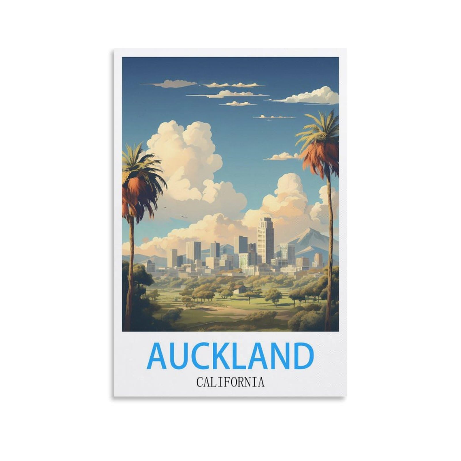 Metal Tin Sign Plaque Poster,Auckland Californias,Personalized Vintage Style Retro Tin Sign Custom Sign for Wall Outdoor, Indoor, Street, Office 15x30cm