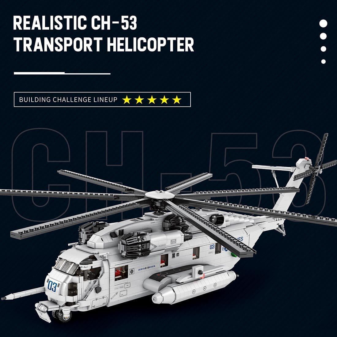 Technik Militär Flugzeug Bausteine, 2192 Teile 1/35 CH-53E Super Stallion Moderner Militärischer Hubschrauber, Mocsage Modellbausatz Flugzeug Kompatibel mit großen Marken