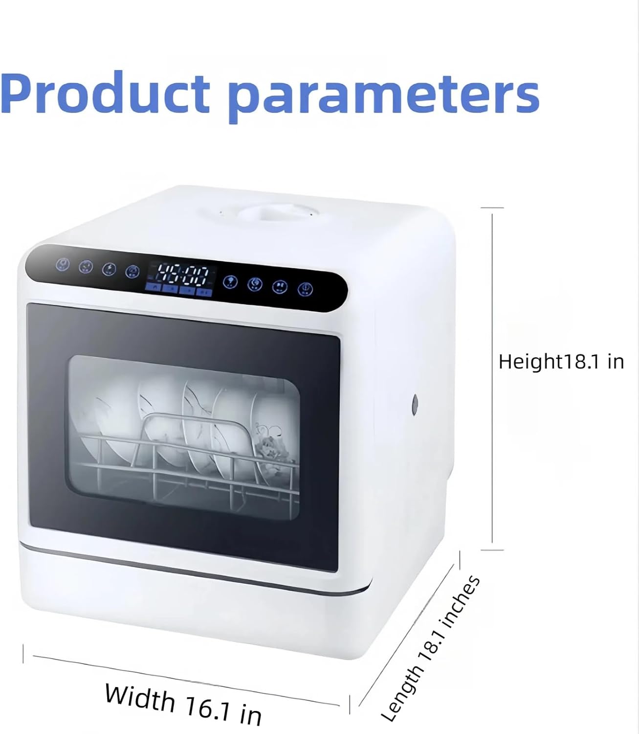 Dishwasher Tabletop Dishwasher Portable Small Fully Automatic 4 Washing Modes and Drying Function Can be connected to the faucet and manually filled with water