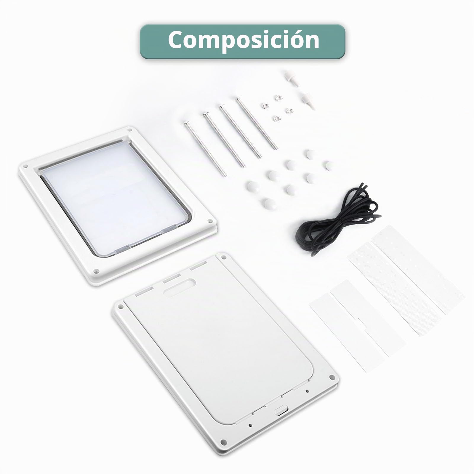 Puerta Grande para Perros con Panel de Bloqueo magnético para Seguridad en el hogar, Duradera y Resistente a la Intemperie, 17 x 14 Pulgadas, para Perros medianos a Grand