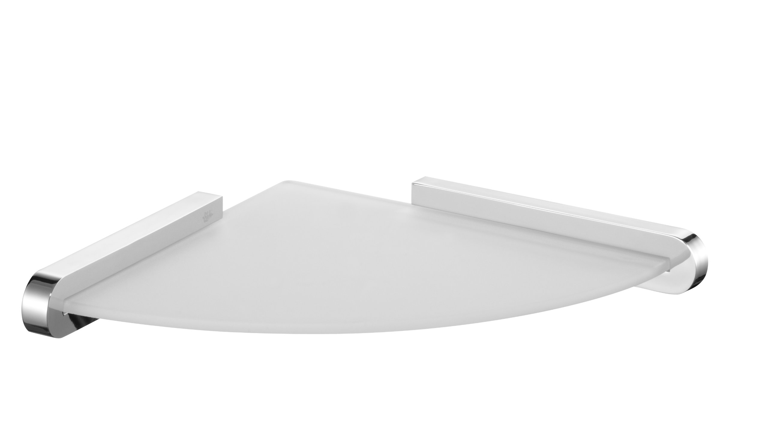 Étagère d'angle en verre givré Bisk au design argenté élégant