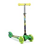 TMNT Self Balancing Kick Scooter with Light Up Wheels, Extra Wide Deck, 3 Wheel Platform, Foot Activated Brake, 75 lbs Limit, Kids & Toddlers Girls or Boys, for Ages 3 and Up