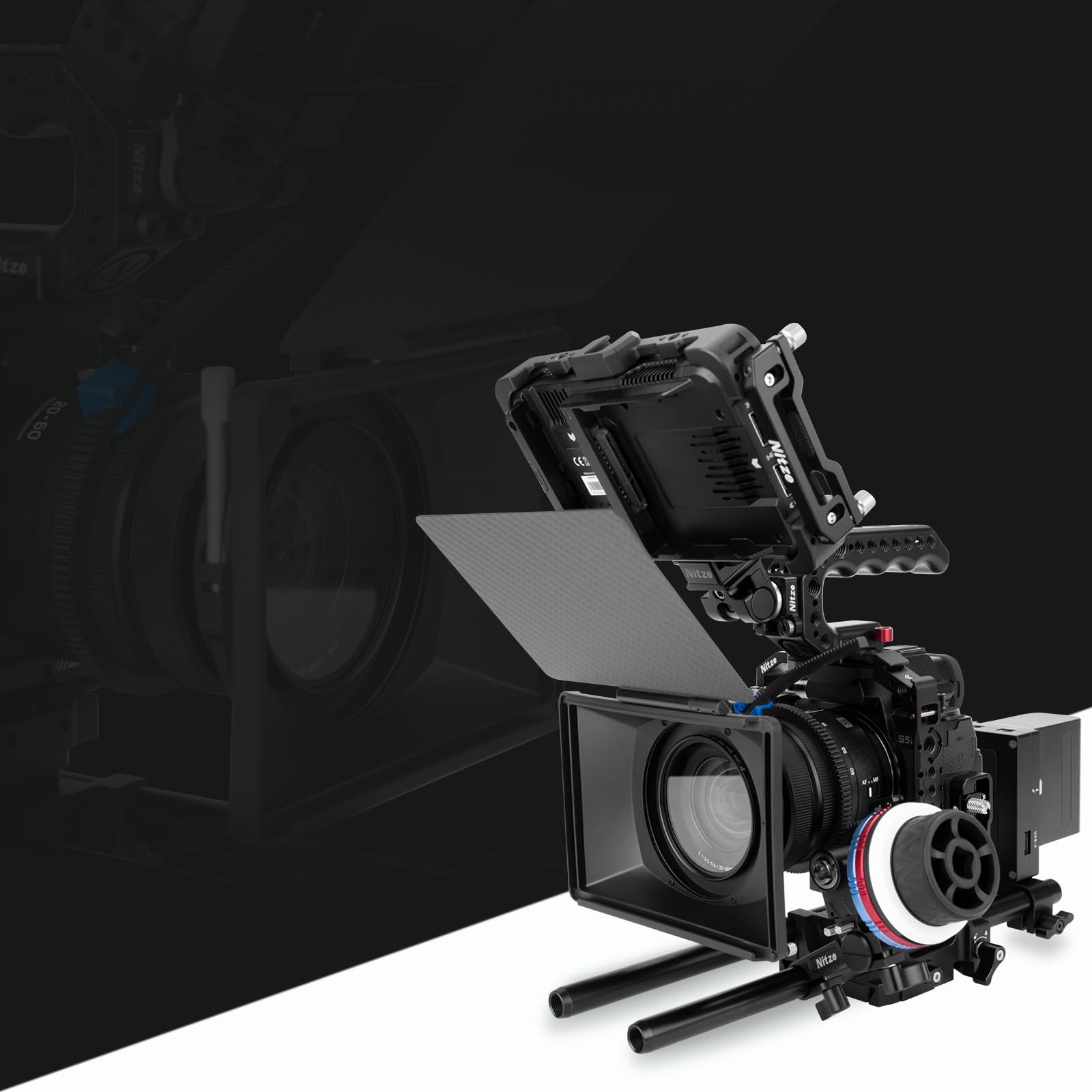Nitze Cage pour Panasonic LUMIX S5 II/ S5 II X Caméra, avec NATO Rails Supérieurs et Latéraux Intégrés, Cold Shoe et Plaque de Dégagement Rapide Arca Swiss - T-P05A