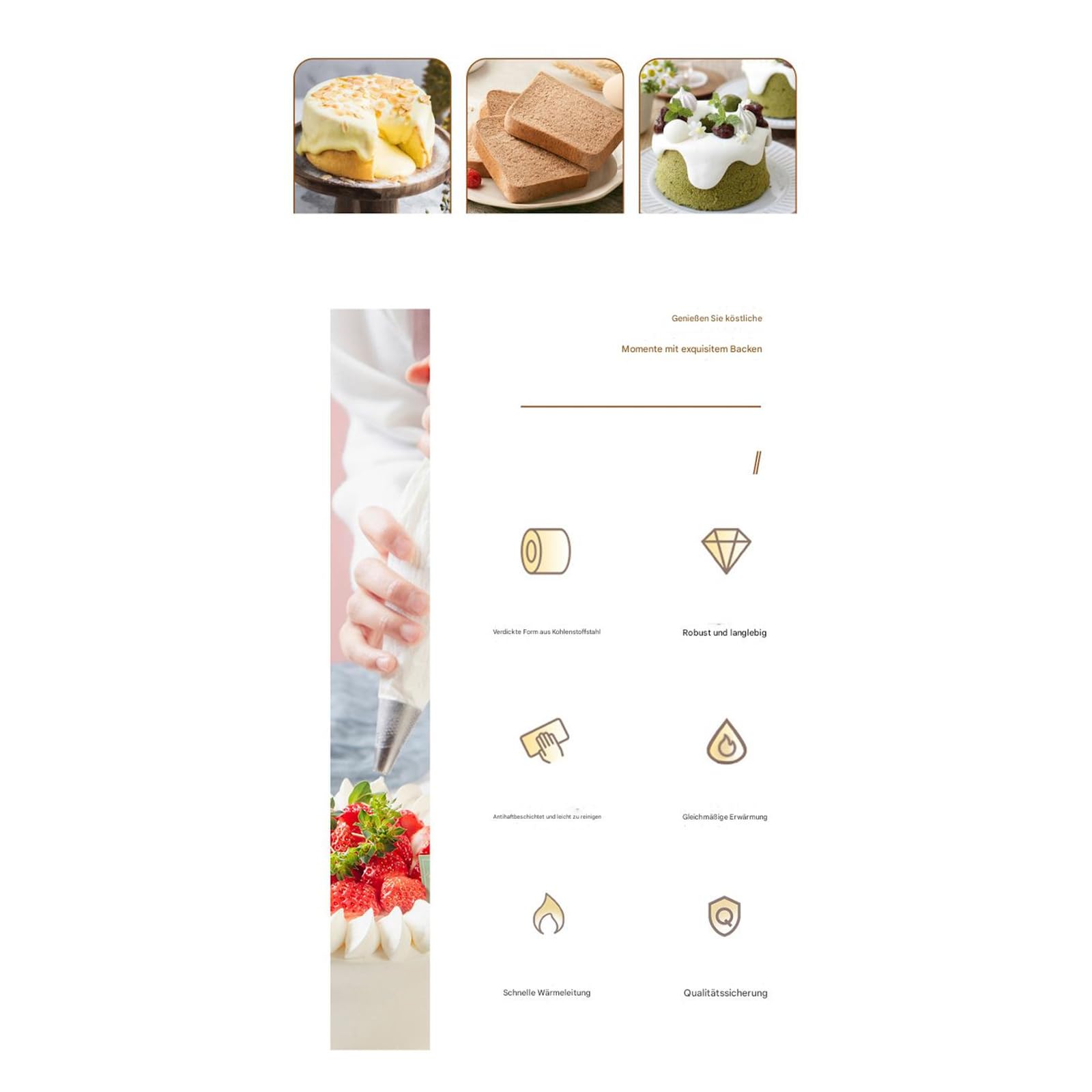 Springform Set Rund Quadratisch Herz Kuchenform Backform Tortenform Blechkuchen Springform (A)