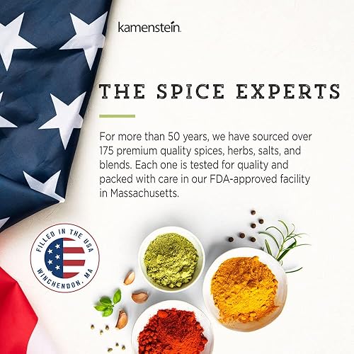 Miniatura 8 de Kamenstein Lincoln - Estante de especias para encimera de 15 tarros con especias incluidas, repuestos de especias gratis durante 5 años, cromado con