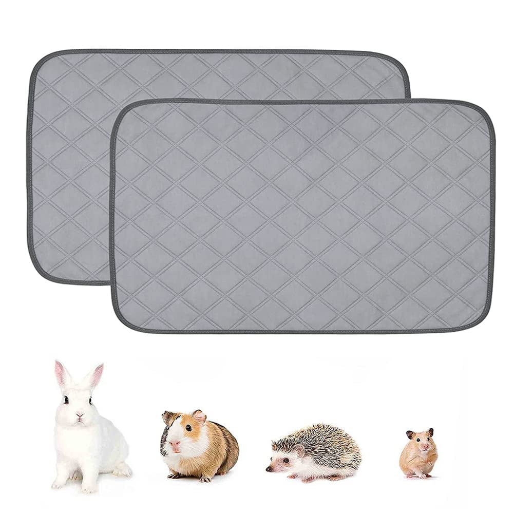 Guinea Pig Cage Liners 47"x24" 2 Pack, Washable Guinea Pig Pee Pads, Reusable Super Absorbent Waterproof Non Slip Guinea Pig Bedding for Small Animals Rabbit Hamster Ferrets Puppy