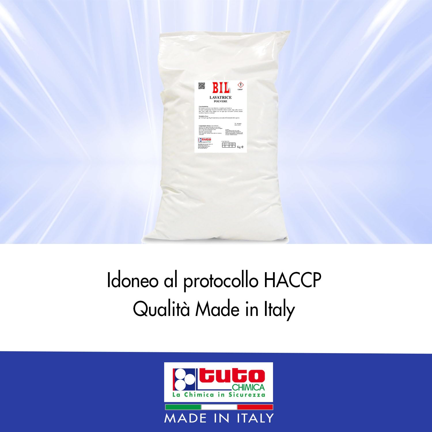 BIL Detersivo Lavatrice Polvere Professionale Kg25 - Elimina le macchie ostinate, Haccp