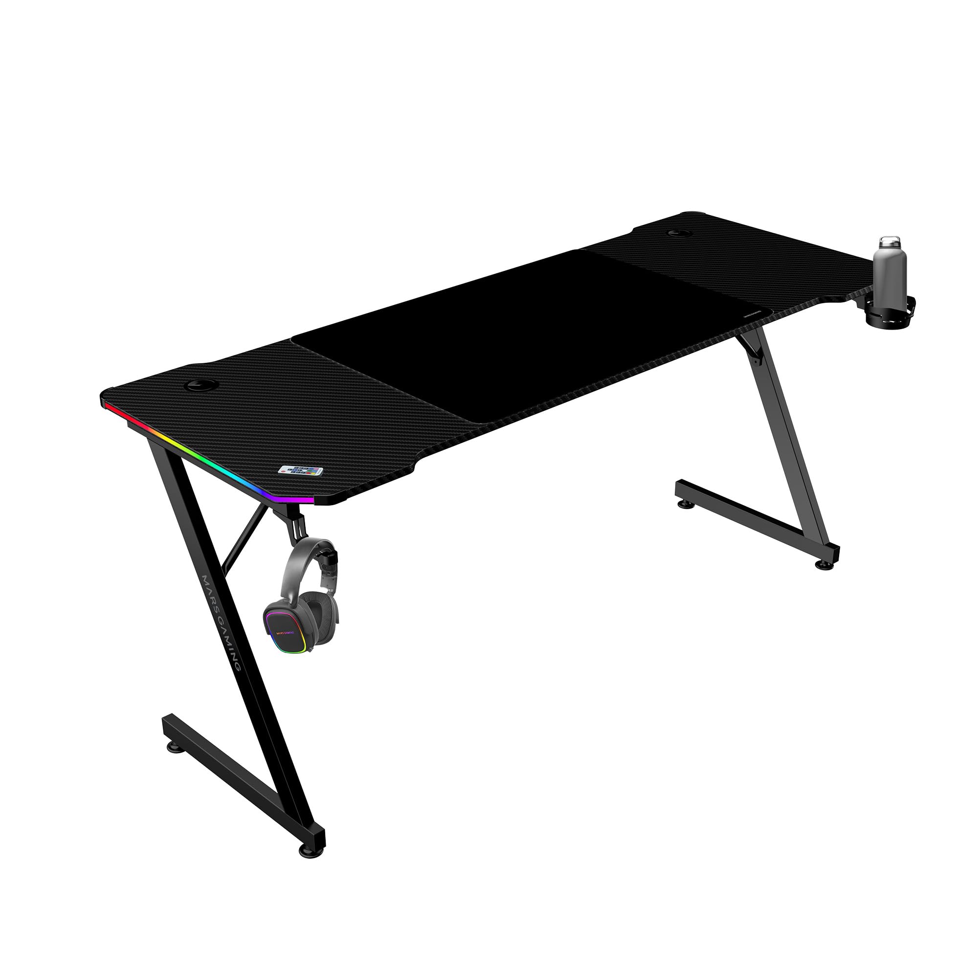 MARSGAMING MGDX160RGB Mesa Gaming, Metal, Negro, 160x60cm