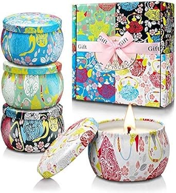 Citronella Candle Outdoor, 6 x 280g 2-Wick Natural Soy Scented Glass Candles, 210 Hours Garden Citronella Candles Set, Citronella Candle for Outdoor, Indoor, Camping, Outdoor, Garden