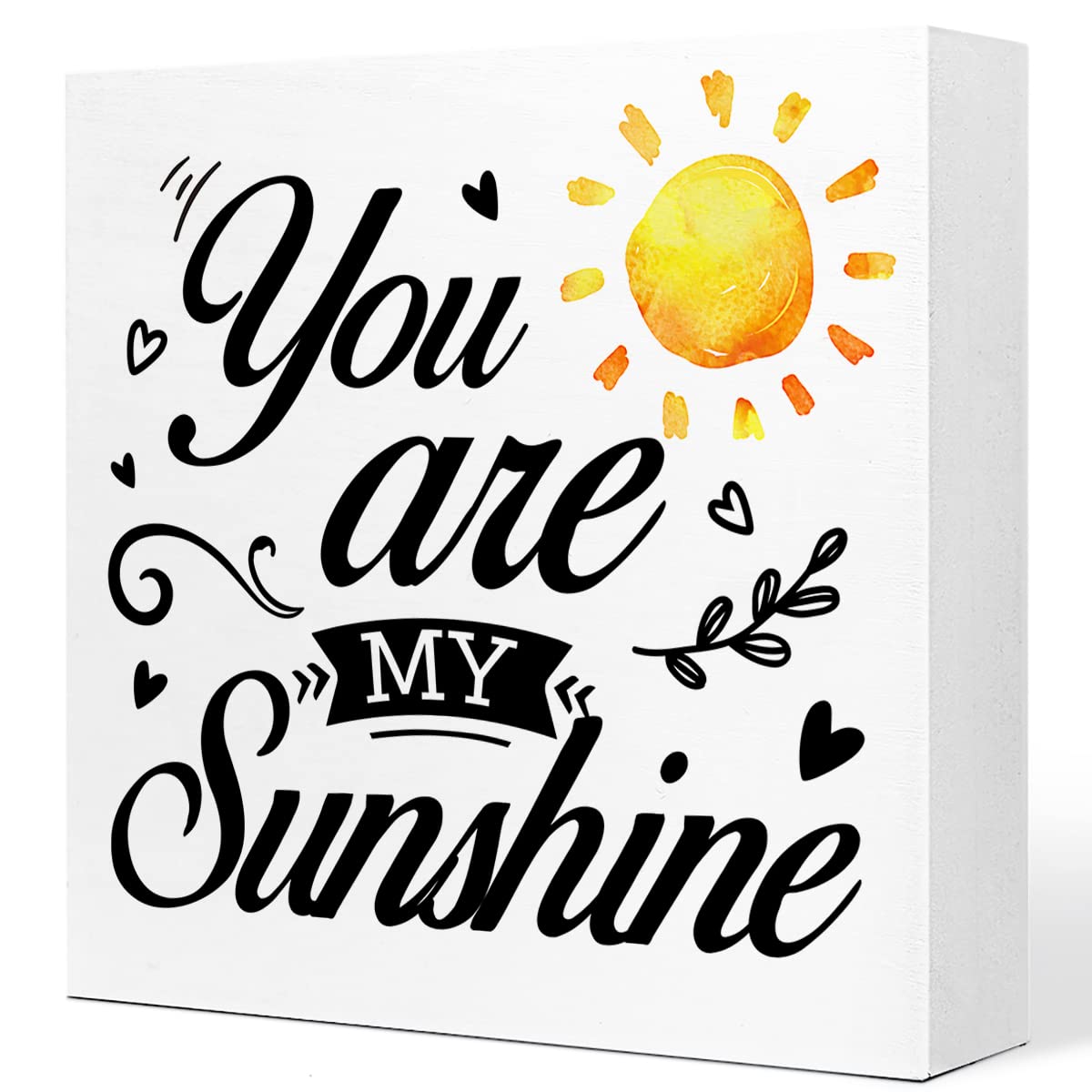 You Are My Sunshine Inspirational Wooden Block Sign Desk Decor,Rustic Sunshine Wood Block Sign Desk Decor for Summer Home Living Room Office Shelf Table Decor
