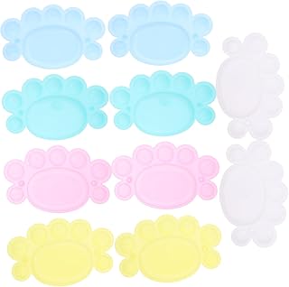 Veemoon 10pcs Little Foot Paint Palette Tray Plastic Painting Trays for Boys and Girls Artists DIY Crafts Easy to Clean Portable Multipurpose Watercolor Palette