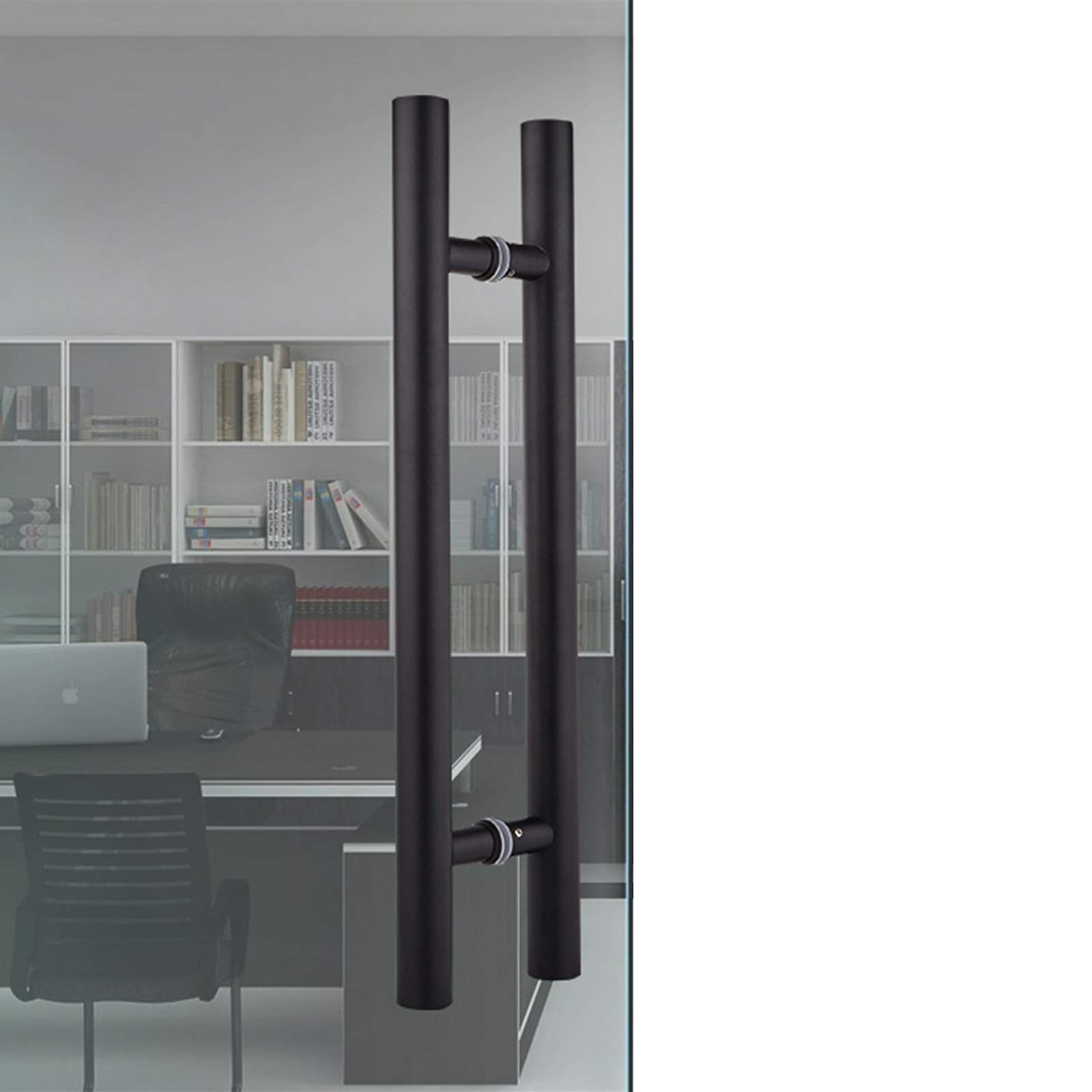 Poignée de porte coulissante en tube rond acier inoxydable pour verre