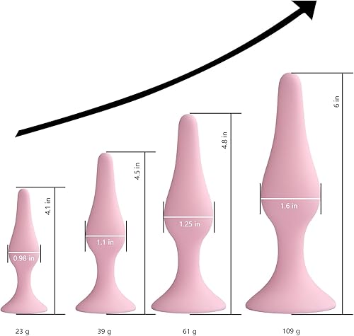 Miniatura 19 de Hisionlee? Juguete sexual 4 unidades. Juego de tapones anales de silicona médica Sensuality Sex Dolls, Hision10002, no, Negro, 4