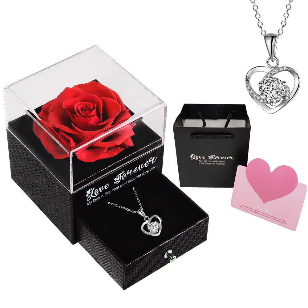 Suohinao Women's Red Mothers Day Rose Gifts For Mum,Birthday Gifts For Her Wife Girlfriend Anniversary