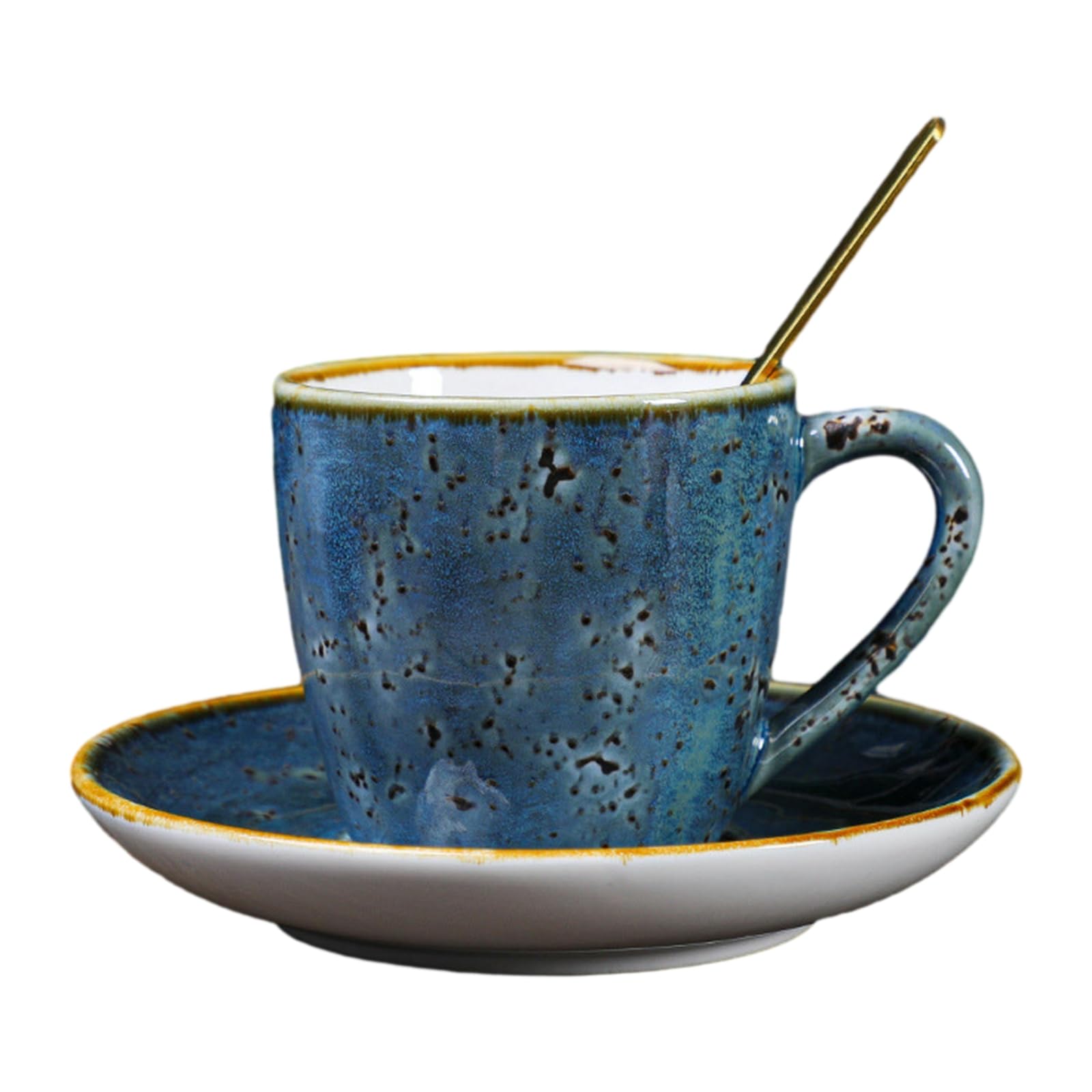 Zestaw filiżanek do herbaty i spodków, europejski zestaw filiżanek do kawy, filiżanka i spodek z porcelany kostnej, europejski ceramiczny zestaw naczyń styl ucha retro kubek dla miłośników biura domu