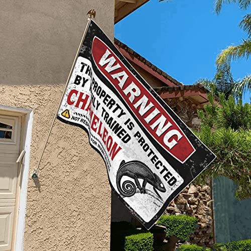 Drapeau caméléon avertissement grand format pour décoration murale yard art - 4