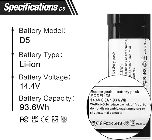 Miniatura 2 de Reemplazo de batería para aspiradoras robóticas Neato D3 D4 D5 D6 D7 D3+ D301 D303 D5+ D502 D503 D603 D701 D702 D703 D705 Robotics Modelo: 205-0011